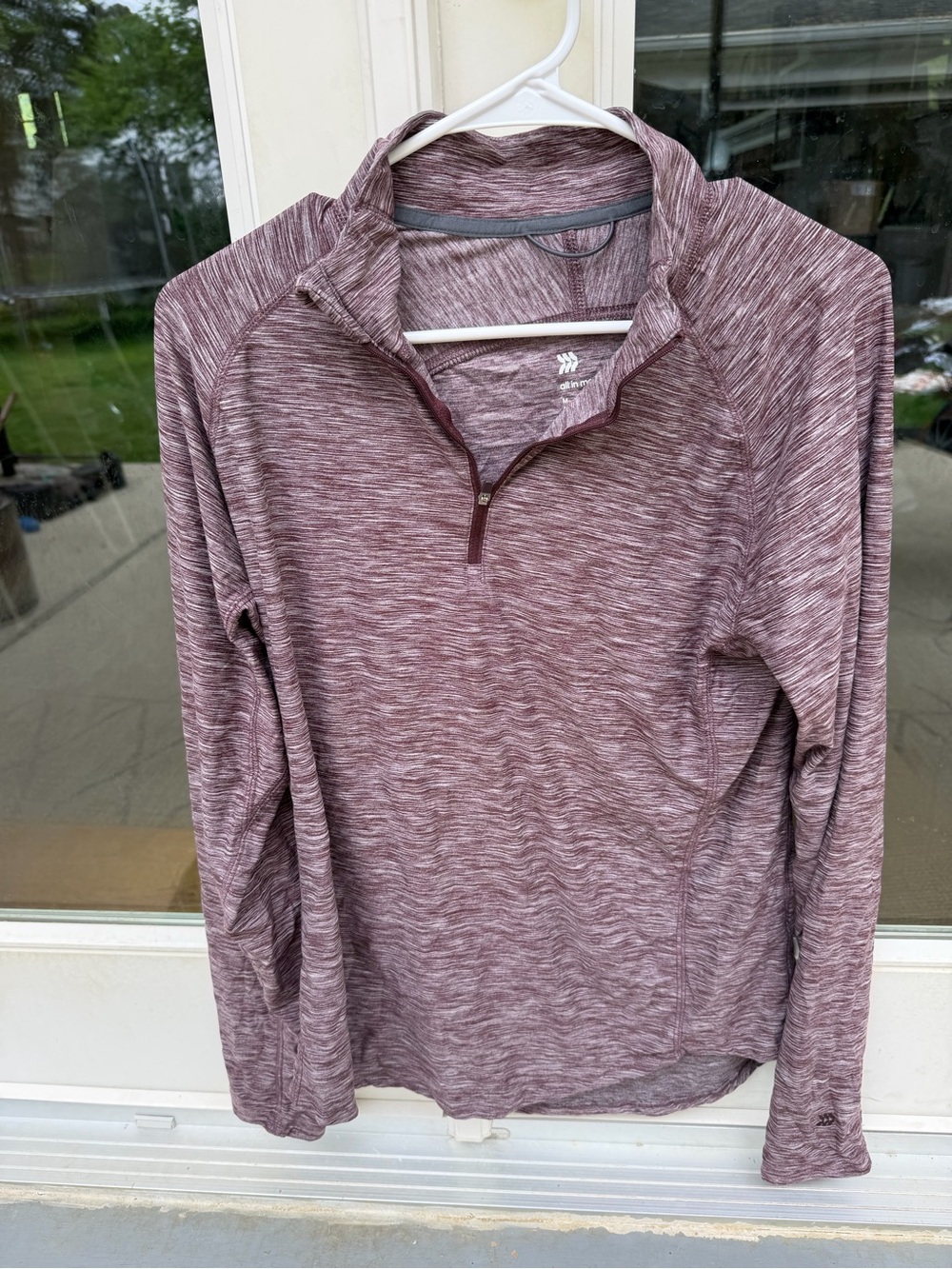 all in motion Mauve Heather Quarter-Zip Top
